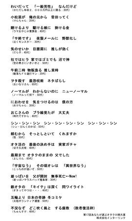 推し貢時 沼で神 サ終 雄っぱい 異世界なう 最期までオタク 最終選考を通過した句決定 第17回オタク川柳大 ニコニコニュース