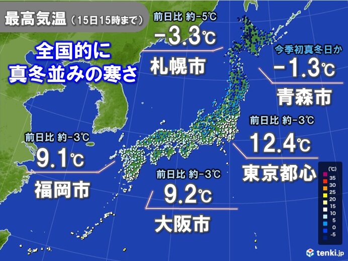 全国的に今季一番の寒さ 西日本は日中も一桁 青森で初真冬日か 週末は更に寒く厳寒 | ニコニコニュース