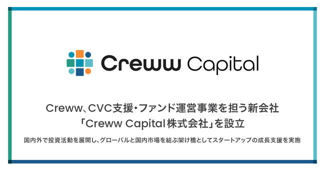 Creww、CVC支援・ファンド運営事業を担う新会社「Creww Capital株式会社」を設立 | ニコニコニュース
