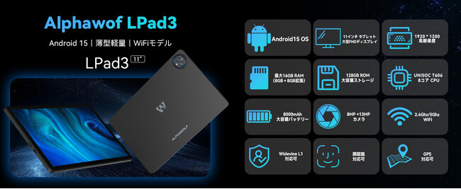 ALPHAWOLF LPAD L2S Android15、状態良好、LPAD2 Amazon.com : Alphawolf Lpad2S Android 15 Tablet 10 inch,20GB