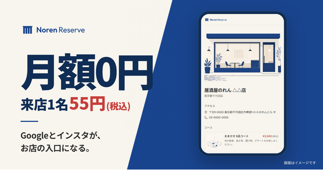 予約はGoogleマップとInstagramから直接。個人店向け従量課金の予約ページ「Noren Reserve」登場