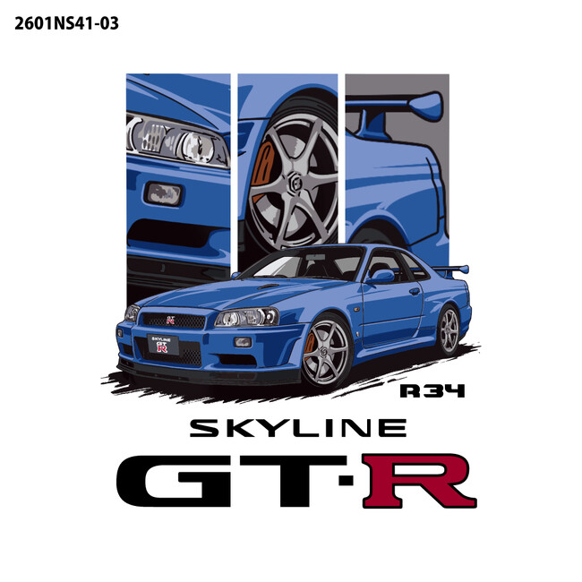 R34の迫力を一枚に。SKYLINE GT-R (R34) デザインTシャツが新登場