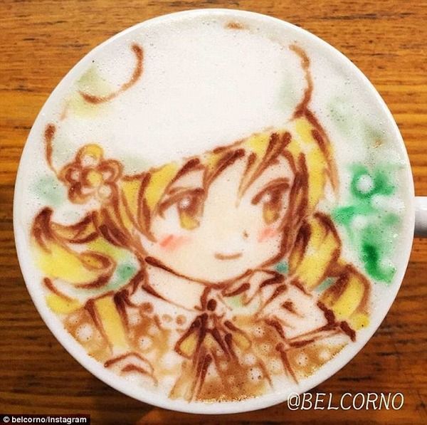 朗報 マジかよ あのコーヒーラテアートが待望の カラー化 より美しいアートへ ニコニコニュース