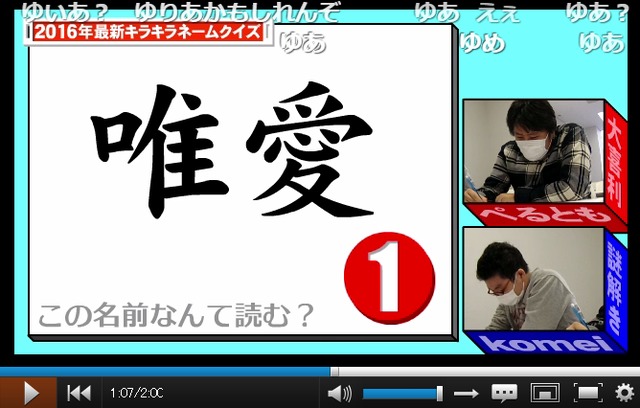 キラキラネーム 16年にもなれば多少は読みやすくなっているのか検証 ユーザー記者 ニコニコニュース