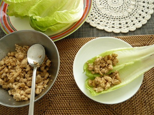 鶏ひき肉のレタスラップのレシピ