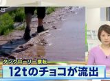 溶けたチョコレートを積んだトレーラーが横転し、道路が悲惨なことに…！ | ニコニコニュース
