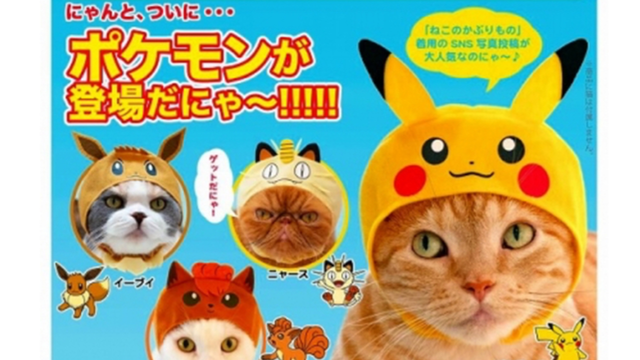 人気の ねこのかぶりもの シリーズに ポケモン が登場 にゃんこにかぶらせて写真を撮ろう ニコニコニュース