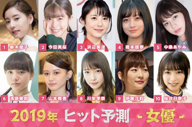 19ヒット予測 女優 俳優トップ10発表 ブレイク候補モデルも年代別に選出 ニコニコニュース
