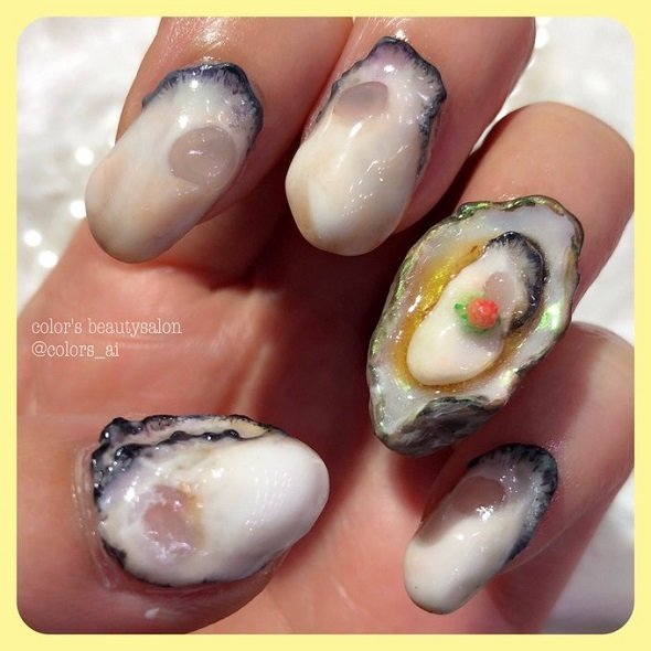 食べられそうなほどリアル 生々しすぎる 生牡蠣ネイル 作者のこだわりを聞いた ニコニコニュース