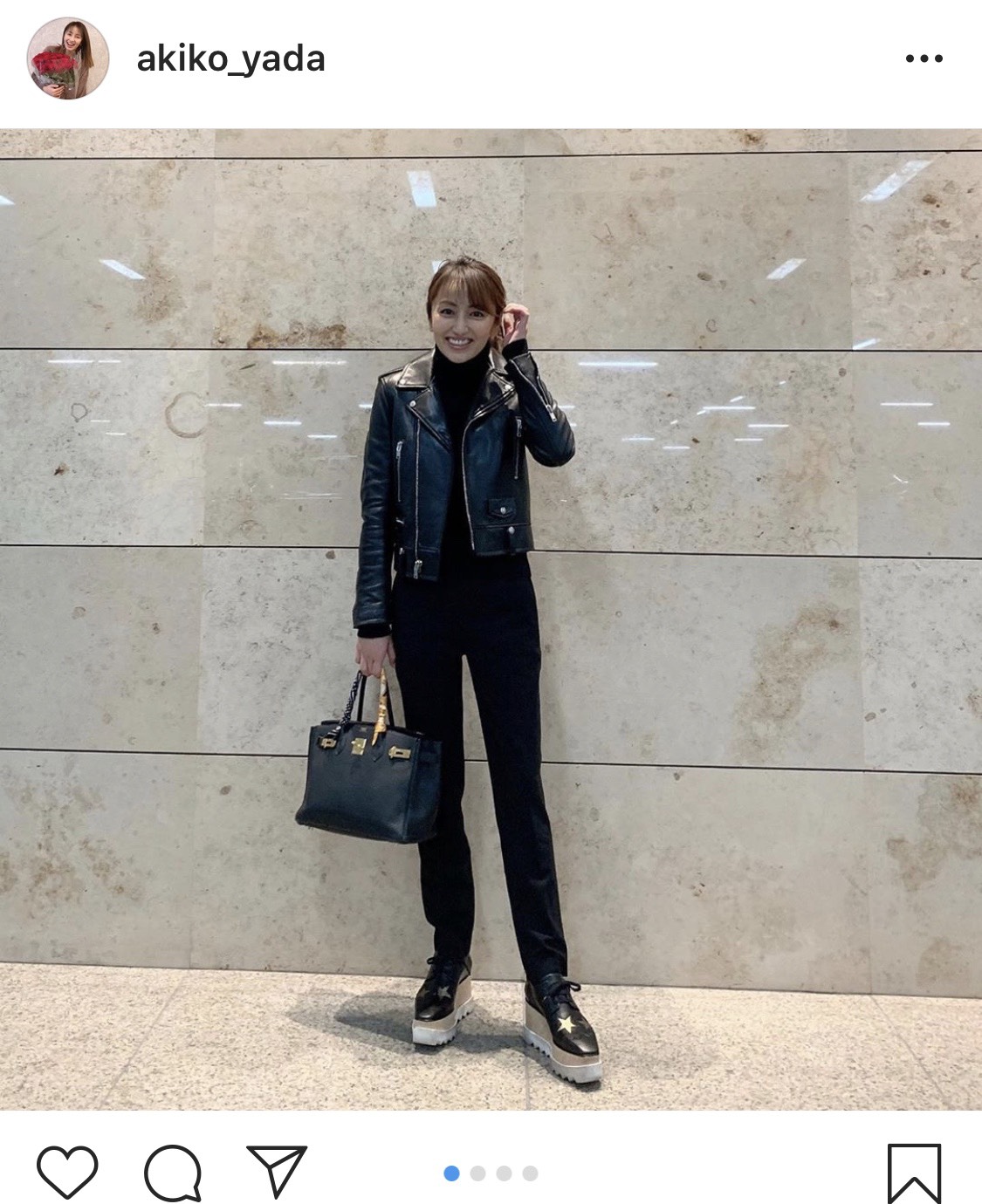 脚が長 い スタイル良過ぎ 矢田亜希子 全身ブラックのクールな私服ショットに称賛 羨望の声 ニコニコニュース