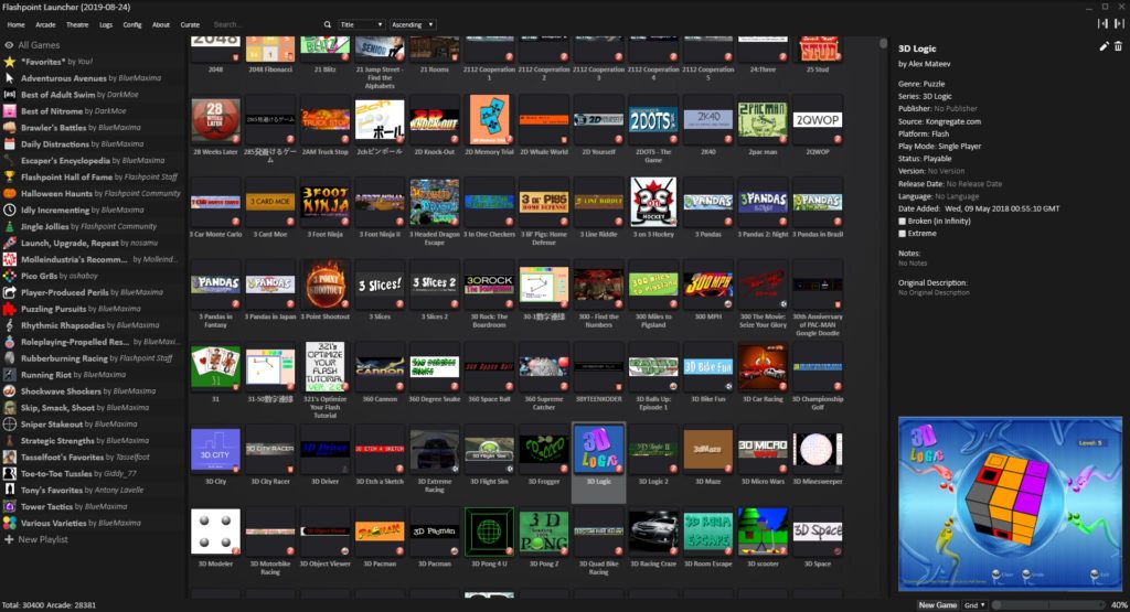 Flashのサポート終了まであと1年 フラッシュゲームの収集と保存を目指す Flashpoint の最新バージョンが公 ニコニコニュース