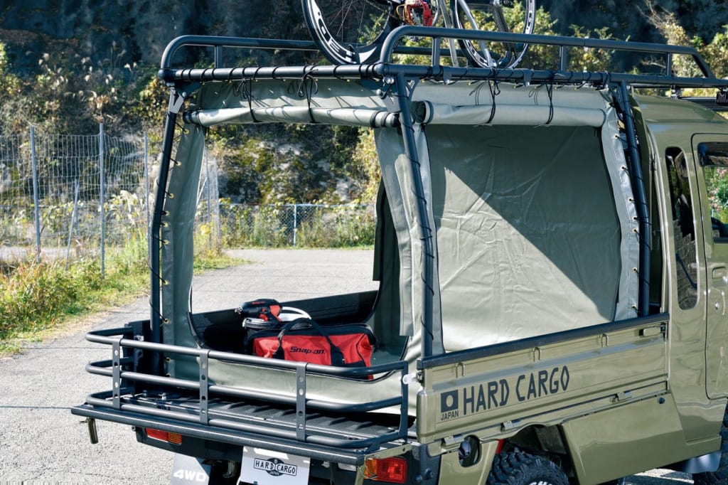 軽トラにガルウイング 荷台をカバーしてテント代わりにも Kカー カスタム ニコニコニュース
