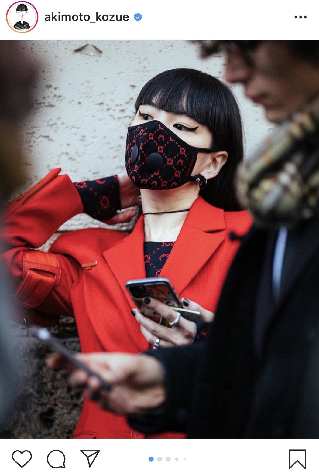 マスクまでファッションに 参りました 秋元梢 スタイリッシュなマスク着用ショットに注目集まる ニコニコニュース