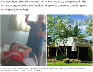 死んだはずの妻が生き返った 葬儀場で遺体袋が動き出す 病院があえて治療をしなかった 夫が激昂 パラグアイ ニコニコニュース