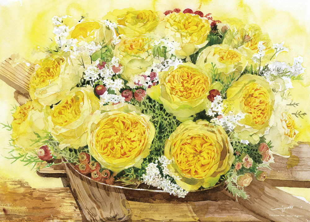 透明感あふれる薔薇イラスト やのまん 柘植彩子 水彩画 ジグソーパズル ニコニコニュース