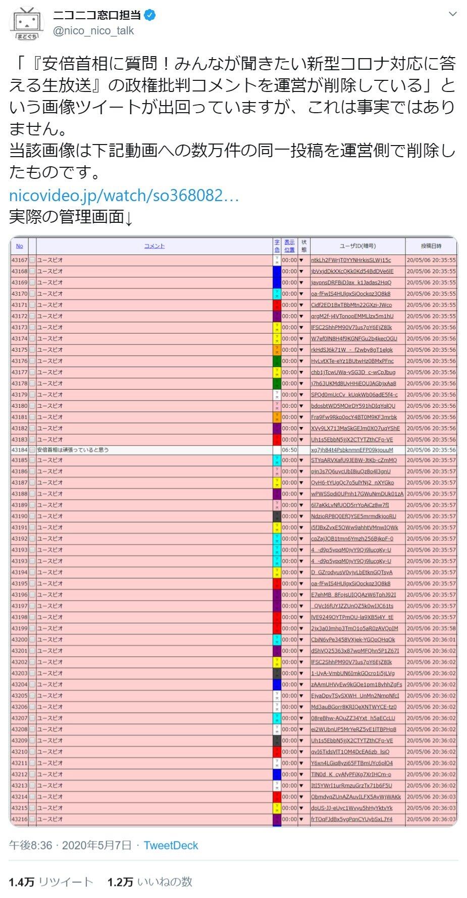 安倍首相ニコ生 言論統制 憶測に運営反論 拡散の コメント削除 画像は別動画だった ニコニコニュース