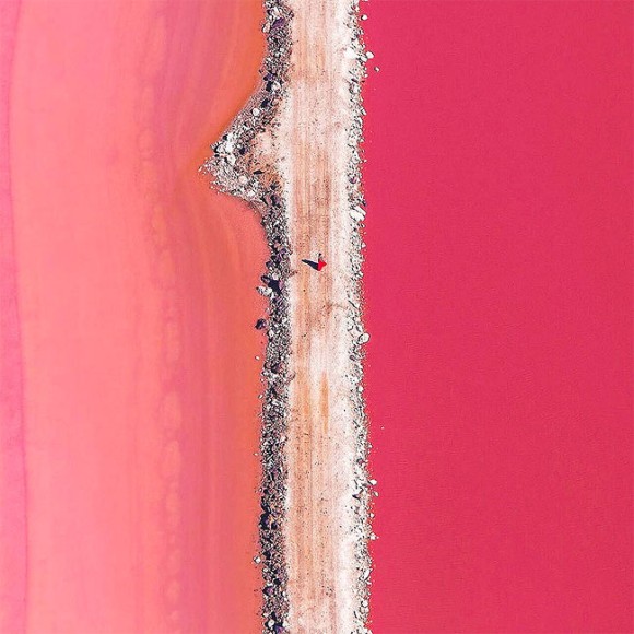 パターンピンク グラデーションです 鮮やかなピンクが美しいオーストラリア ヒリアー湖 ニコニコニュース