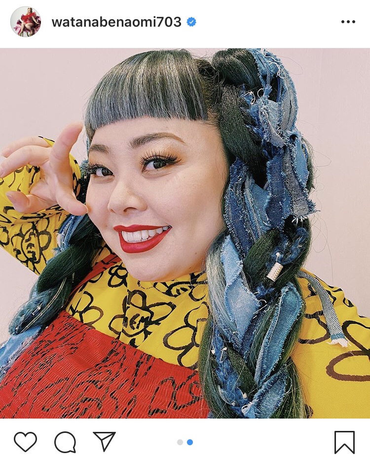 渡辺直美の デニム混ぜ混ぜ三つ編みヘア が 芸術作品みたいですね めちゃ可愛い と話題に ニコニコニュース