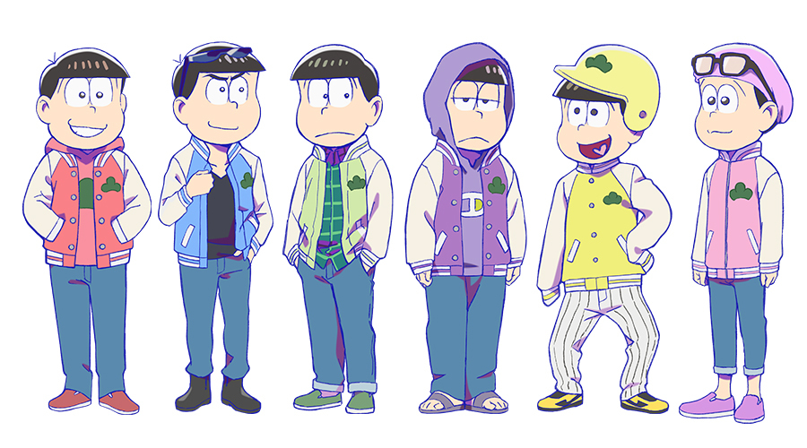 アニメ おそ松さん 第3期より 新衣装 スタジャン姿 の６つ子全身ショットが初公開 ニコニコニュース