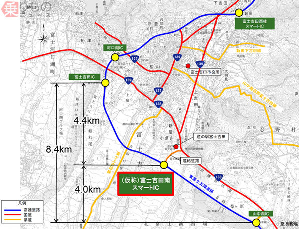 東富士五湖道路の 富士吉田南スマートic 21年度開通へ 近くに忍野八海など ニコニコニュース