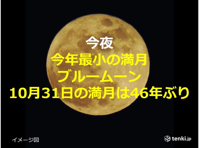 ハロウィン満月 今年最小でブルームーン 10月31日の満月は46年ぶり ニコニコニュース