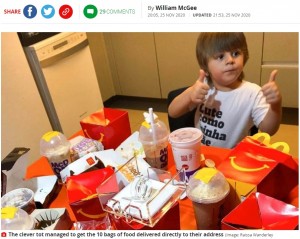 母親のスマホで勝手に注文 大量のマクドナルド商品にご満悦の3歳児 ブラジル ニコニコニュース