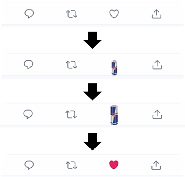 Twitterの いいね ボタンが12月1日限定でレッドブルの缶のイラストに ニコニコニュース
