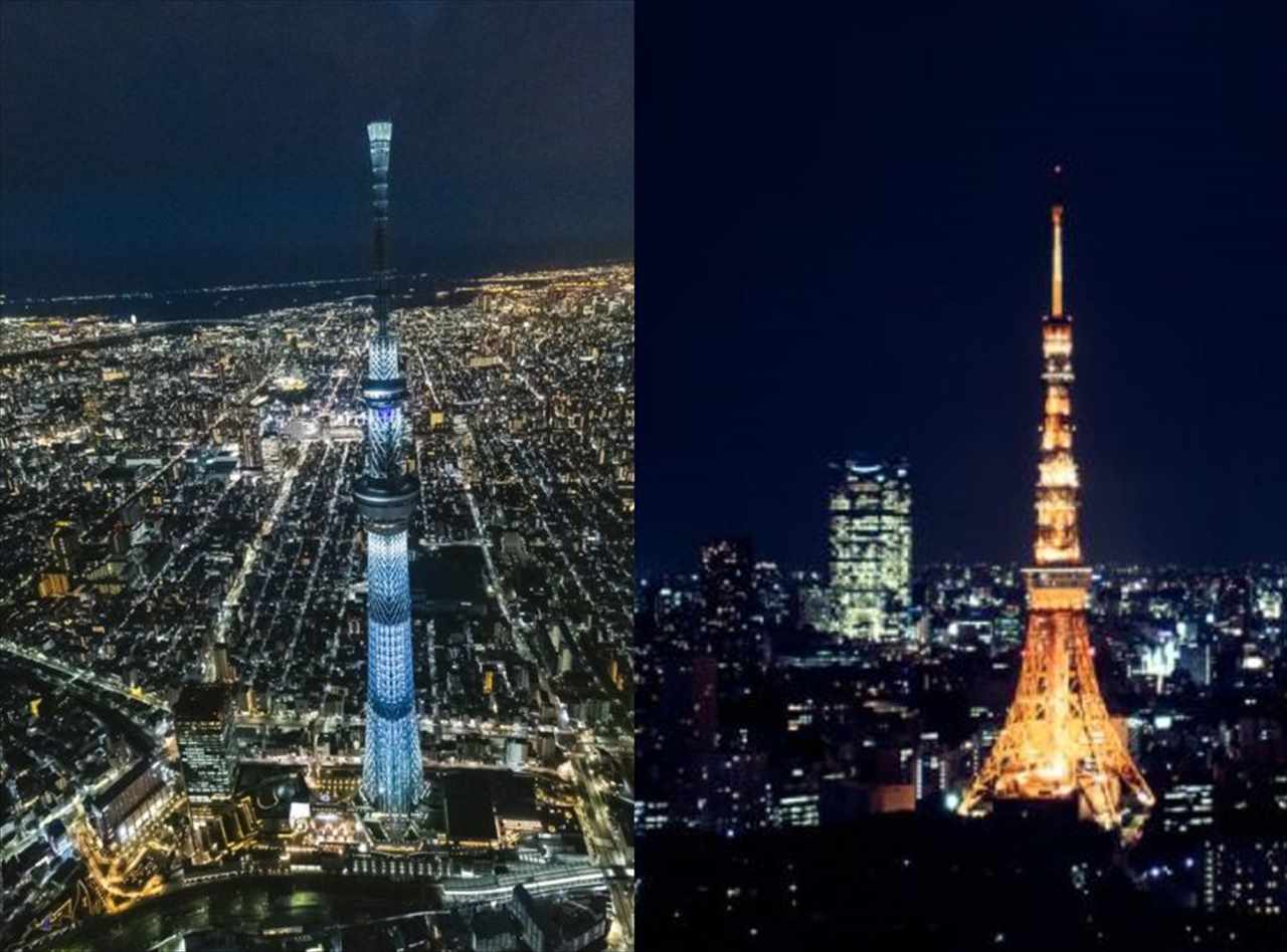 超貴重写真 東京スカイツリーと東京タワーが 完全に重なる場所 で撮影したら 東京スカイタワー になった ニコニコニュース