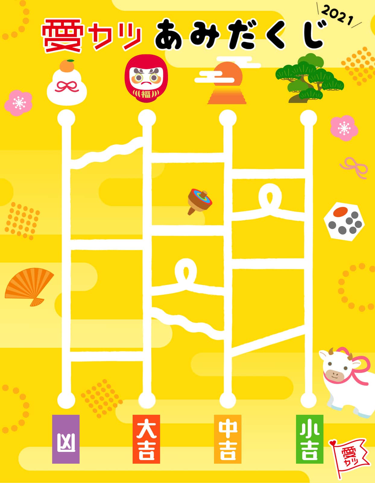 あみだくじでわかる あなたの来年の恋愛運って ニコニコニュース