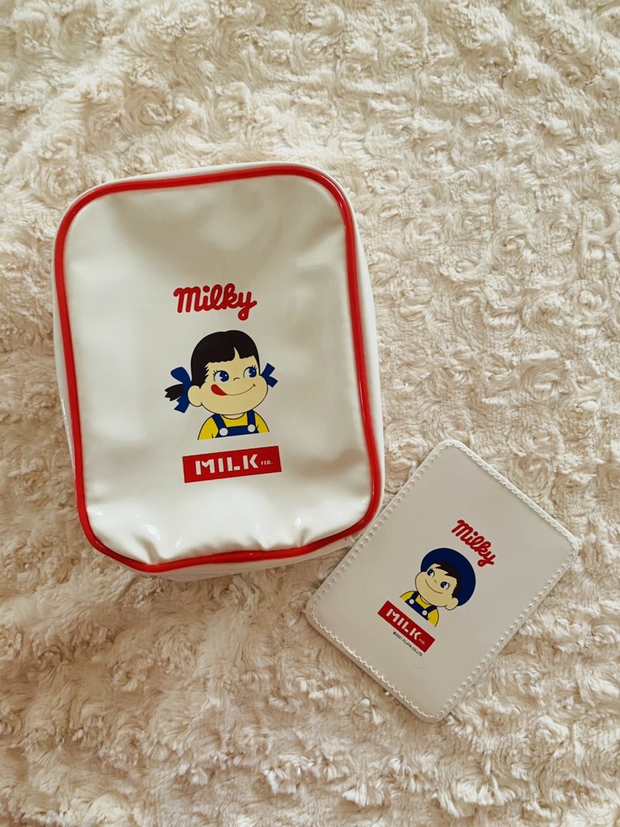開けたらミルキー柄 ペコちゃんのポーチが可愛すぎる ニコニコニュース