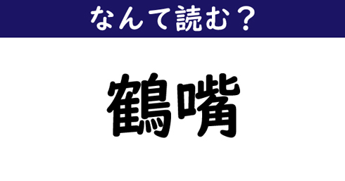 なんて読む 今日の難読漢字 鶴嘴 ニコニコニュース