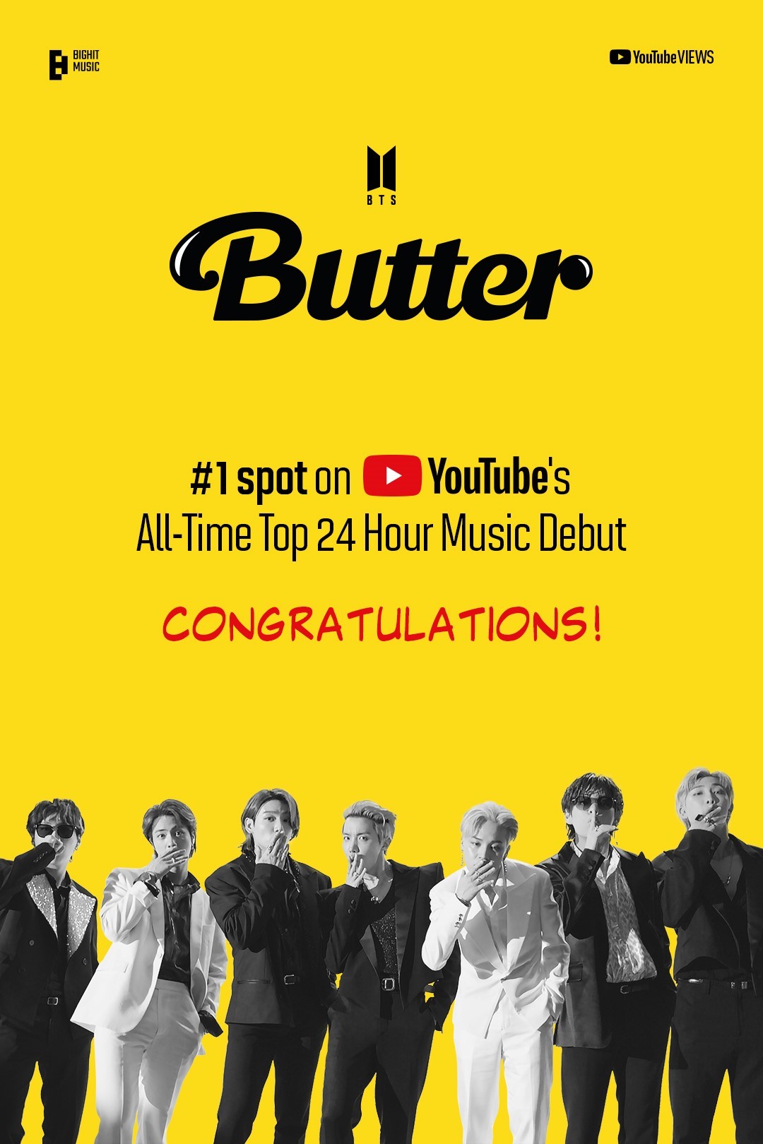 Bts Butter のミュージックビデオがyoutube史上最多再生記録を更新 24時間以内の再生数でみずからの ニコニコニュース