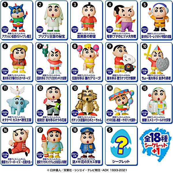 歴代映画の衣装を着たフィギュアが集ケツ フルタ チョコエッグ クレヨンしんちゃんムービーセレクション ニコニコニュース