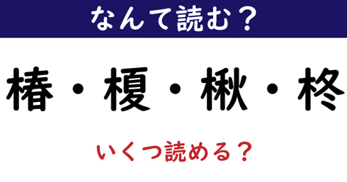 なんて読む 今日の難読漢字 椿 榎 楸 柊 ニコニコニュース