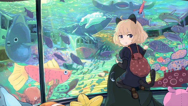 お魚いっぱい 水族館 を楽しむ女の子キャラクターのイラスト詰め合わせ ニコニコニュース