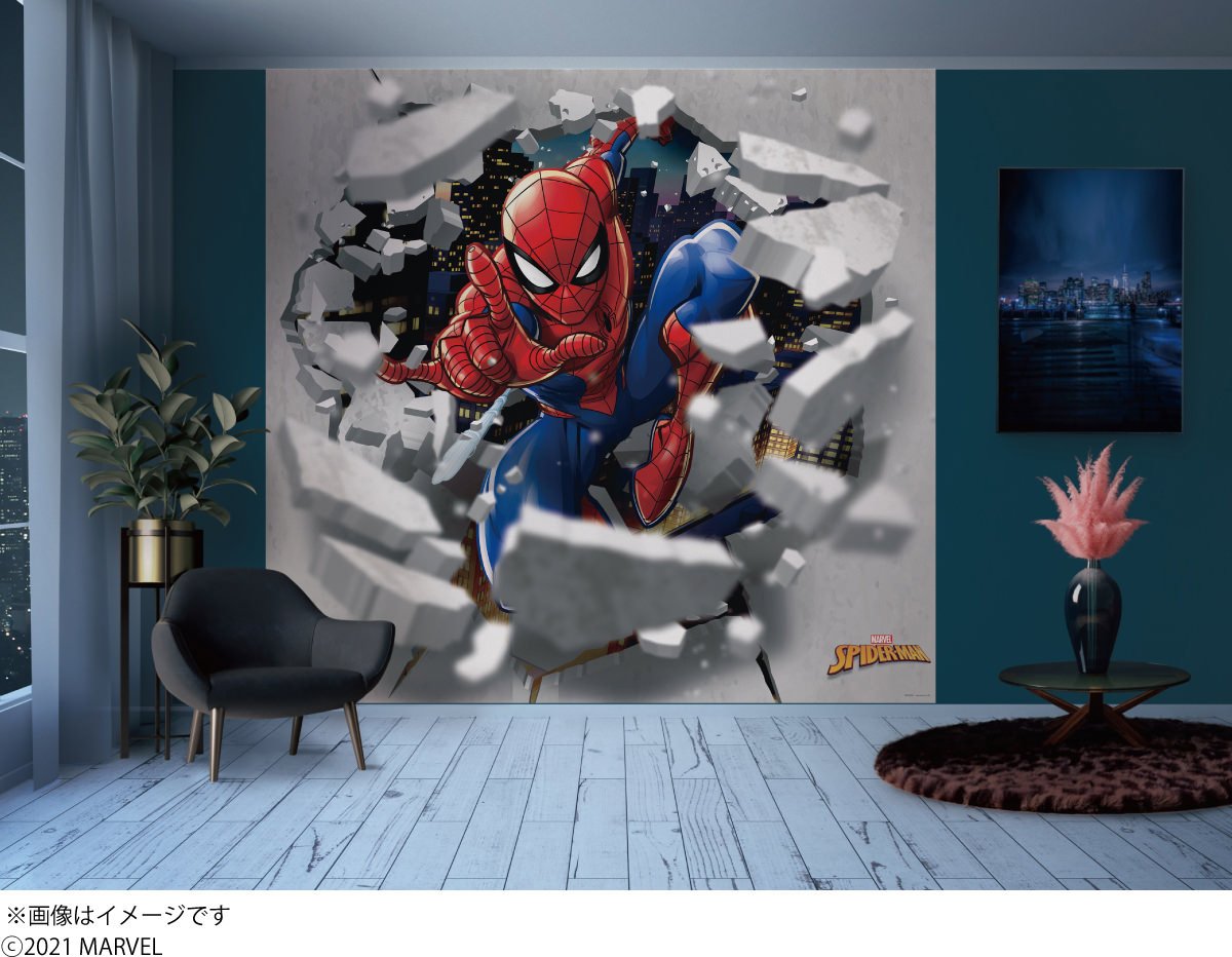 ダイナミックなスパイダーマンアート 貼ってはがせる壁紙decol デコル ニコニコニュース